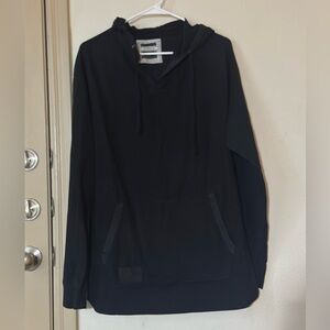 Zimego Black Hooded Pullover Sweatshirt